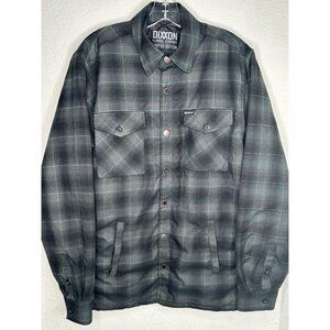 Dixxon Snap-On Jacket Mens M Gray Plaid Quilted Flannel Workwear Snap On Limited